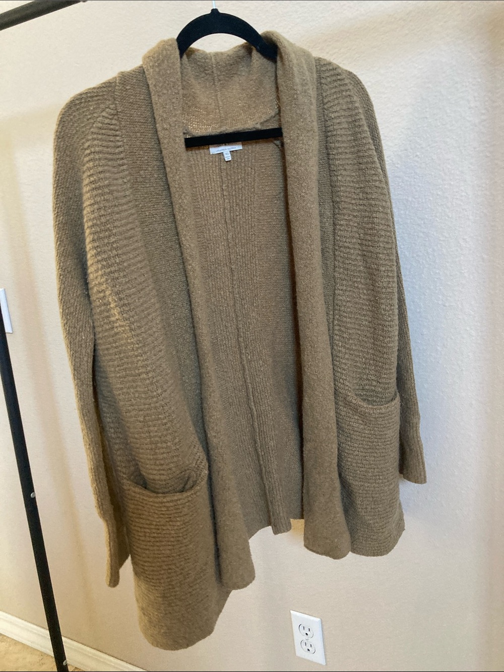 Lucky Brand Open-Front Pocket Cardigan Sweater - Taupe